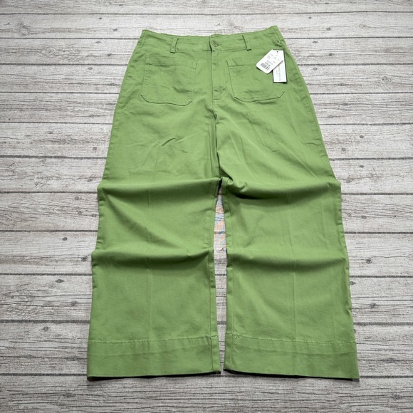 Bagatelle Collection Pants - NEW Bagatelle Collection Pants Women's 12 Green Cropped High Rise Wide Leg Baggy